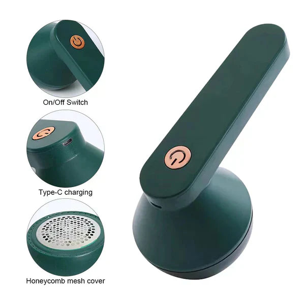 Rechargeable Fabric Shaver with 2 Replaceable Stainless Steel 6-Leaf Blades(1 Free Extra Included) | Lint Remover with 3-Speed Settings  - Efficient Sweater and Lint Shaver for Clothes, Removing Fuzz, Lint Balls, Pills, and Hairballs.Christmas Gift.
