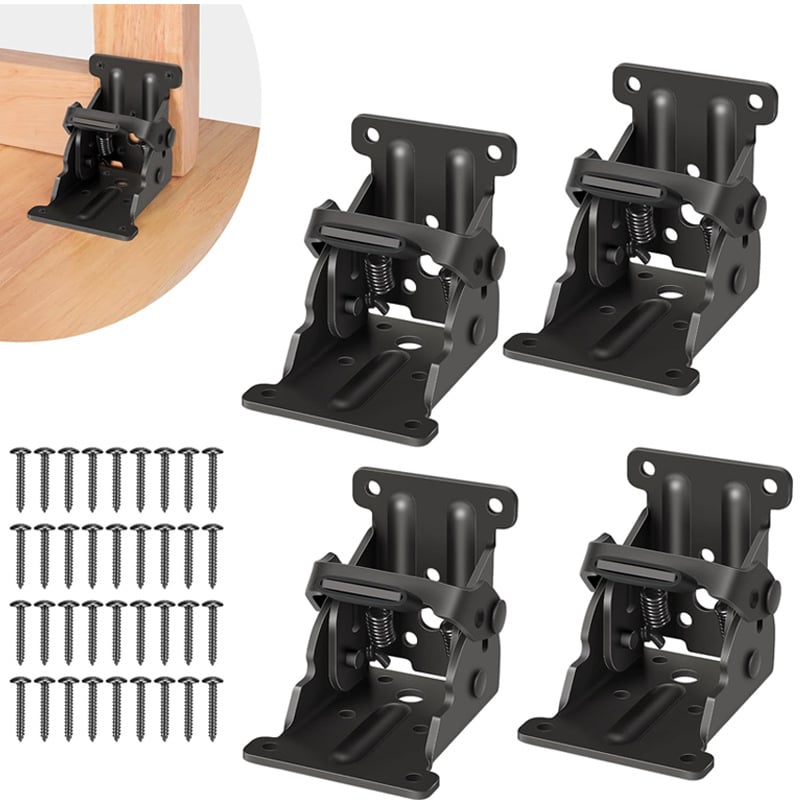 Heavy-duty folding brackets with 90° locking - space-saving steel hinges