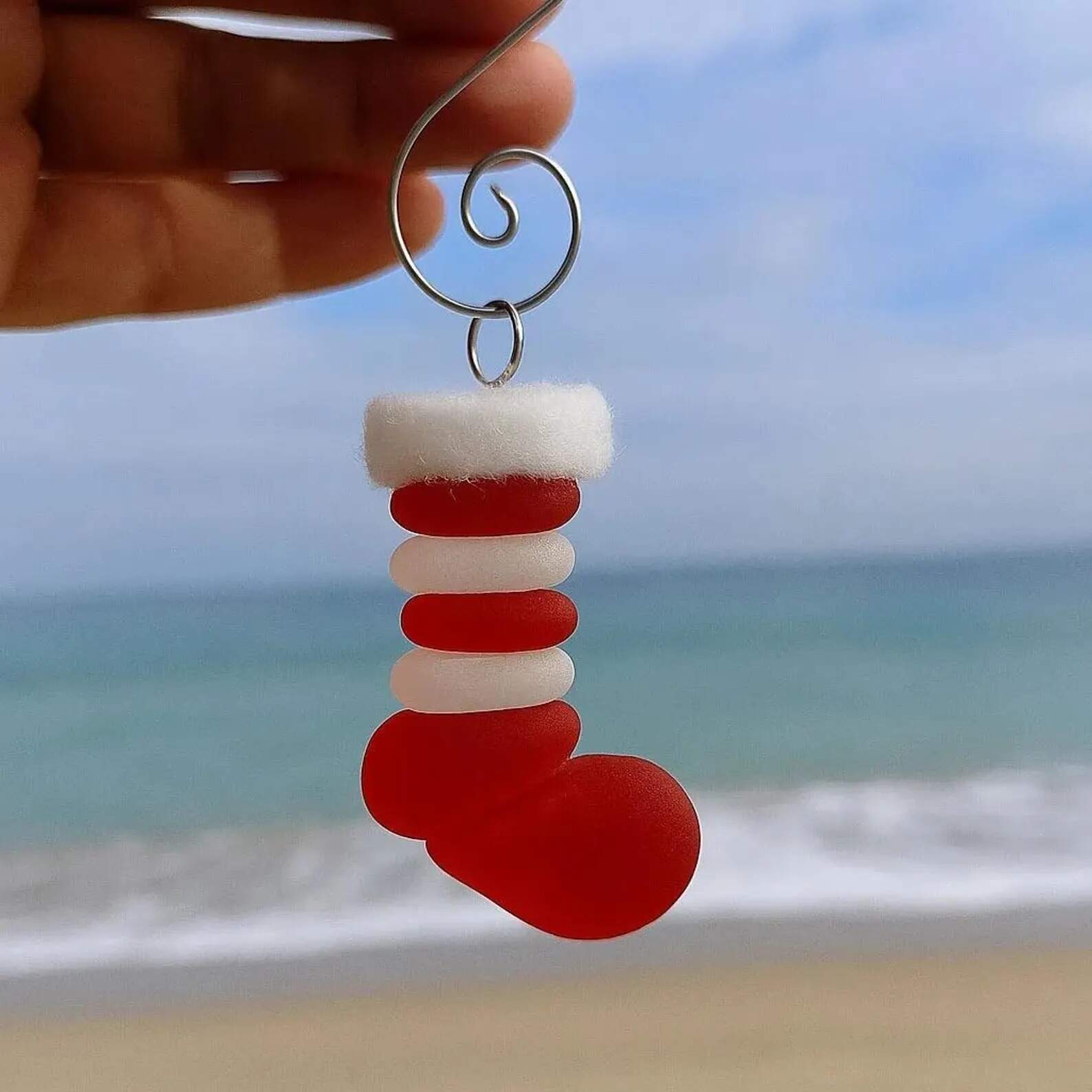 Handmade Sea Glass Christmas Ornament