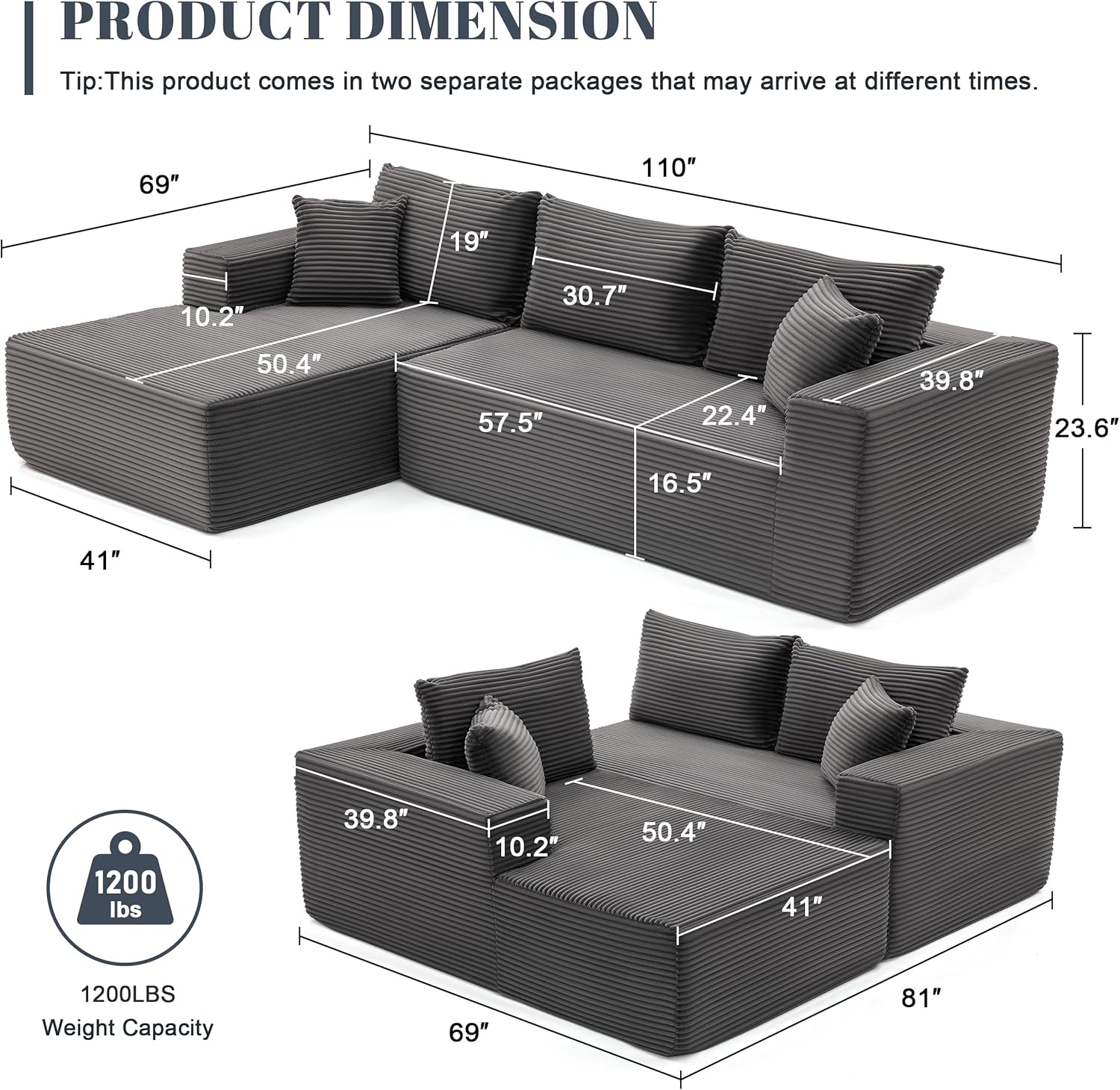 Lumen Boneless Cloud Couch 