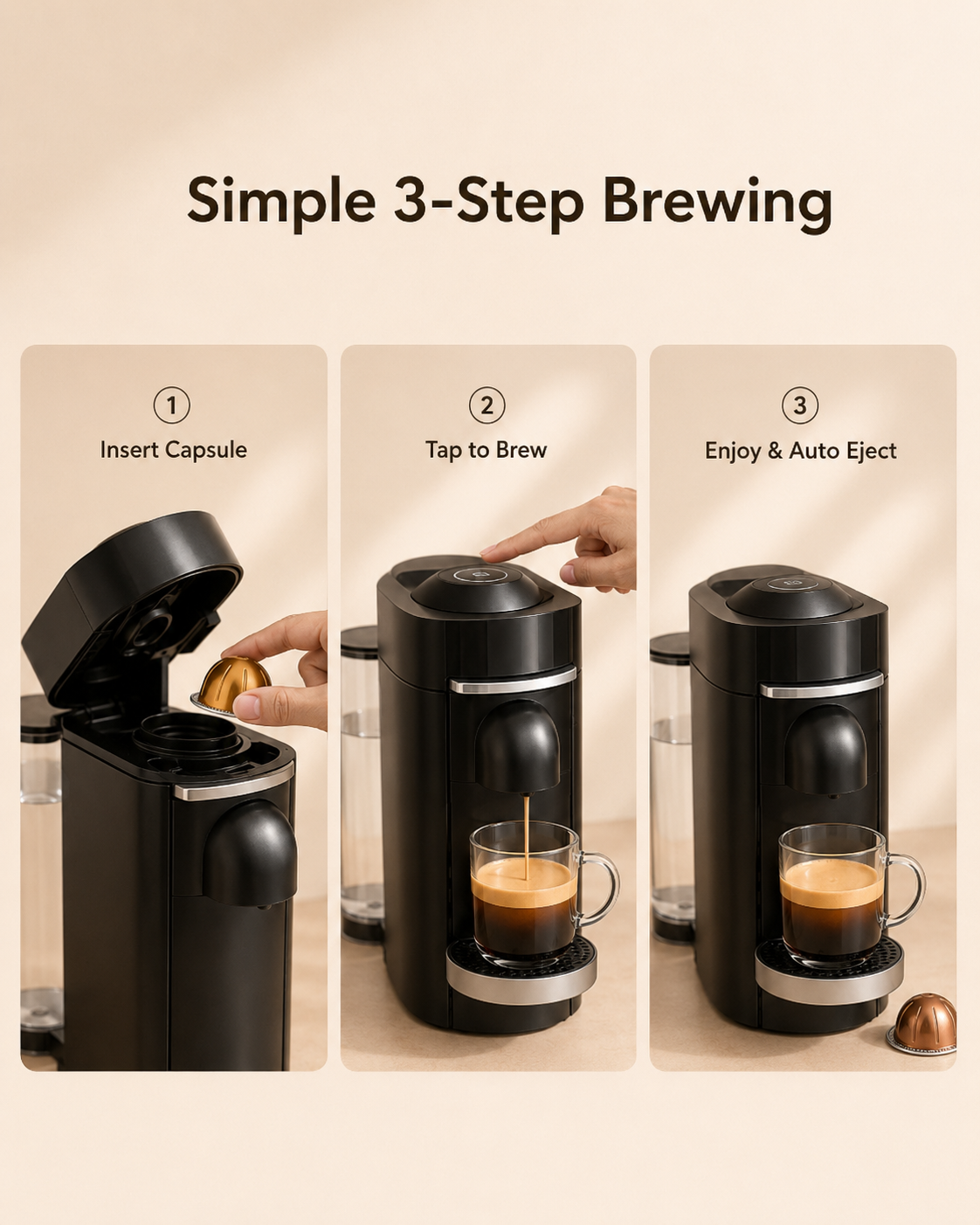 ✨ Deluxe Coffee & Espresso Maker with Milk Frother – Titanium Finish, 110V