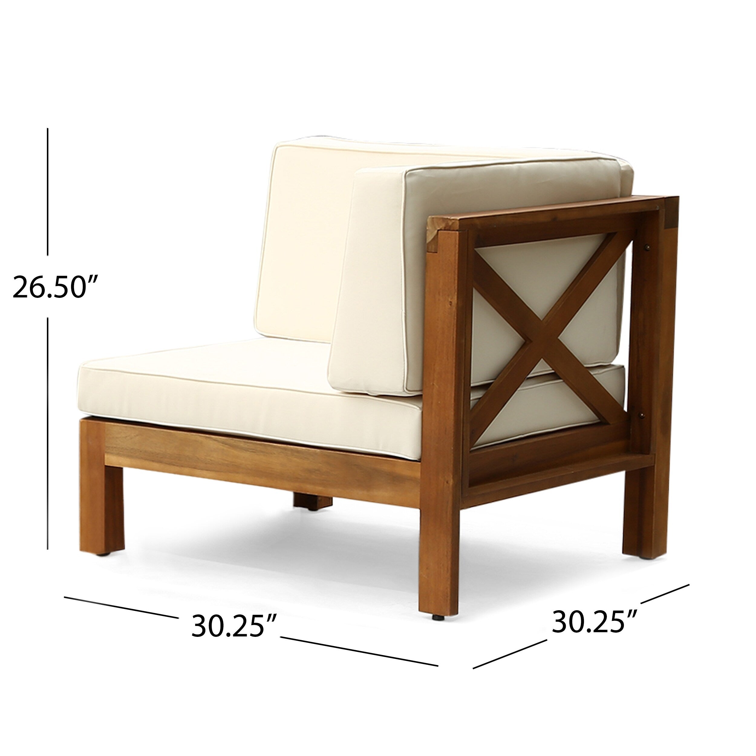 Brava Acacia Wood Outdoor Sectional Sofa by Christopher Knight Home