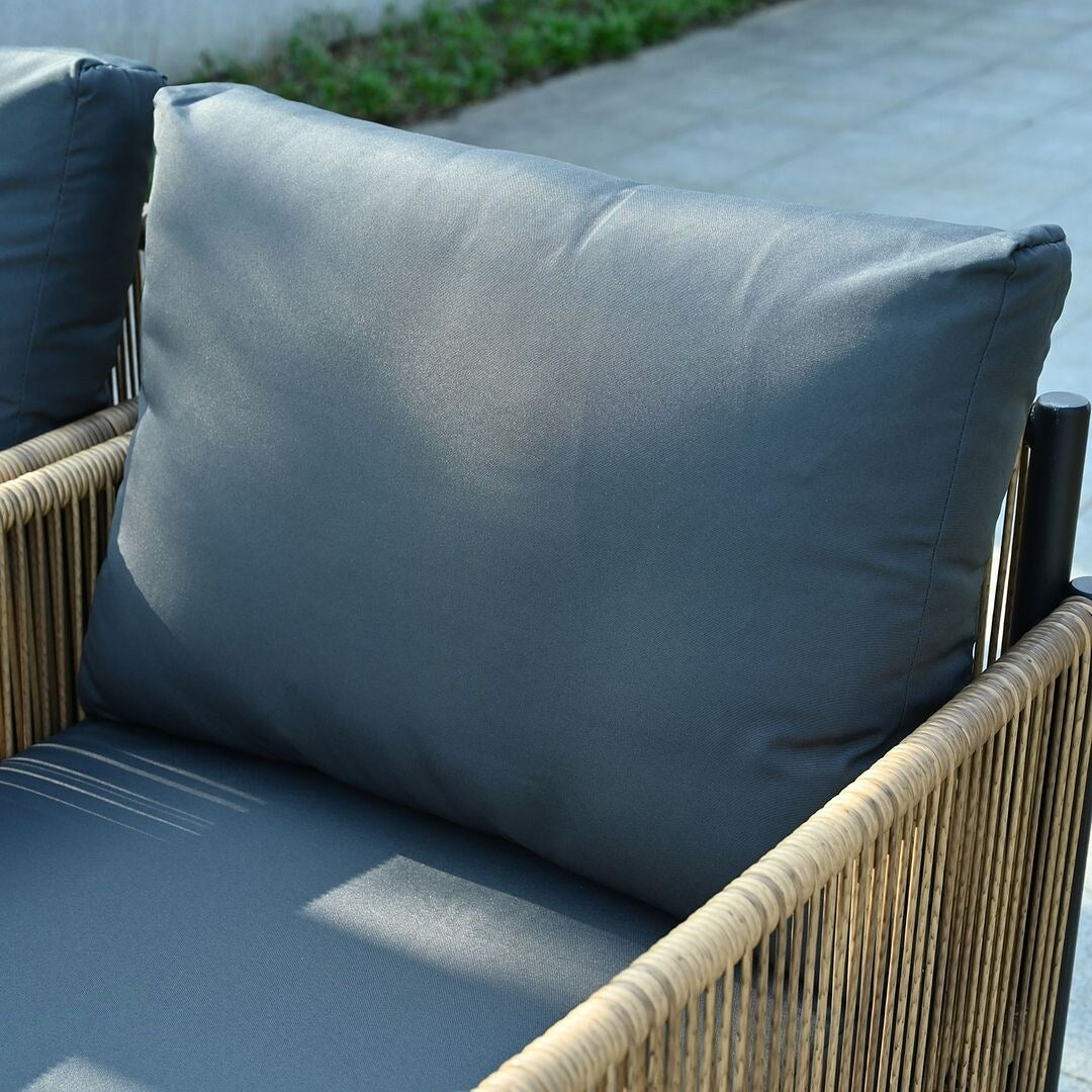 6 PCS Outdoor Patio Furniture Set PE Wicker Sofa Set
