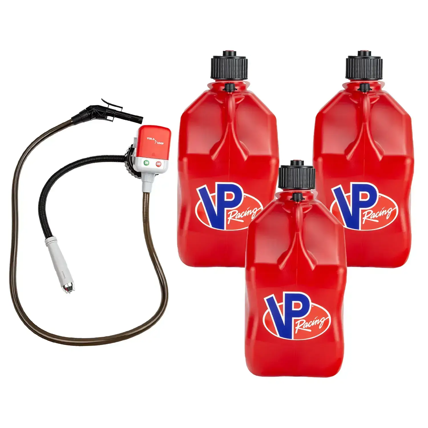 3 Pack Utility Fuel Jug With Fluid Transfer Pump Battery Powered Liquid Pump Outdoor Motorsport Portable Transfer Equipment