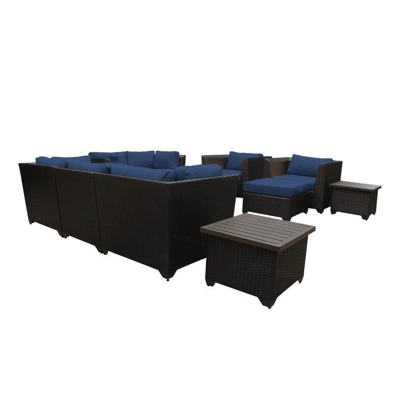 Tegan Wicker/Rattan 7 - Person Seating Group with Cushions