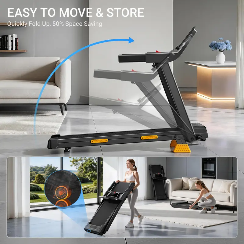 🔥Last Chance Sale🔥16% Incline Foldable Treadmill, 400 lbs