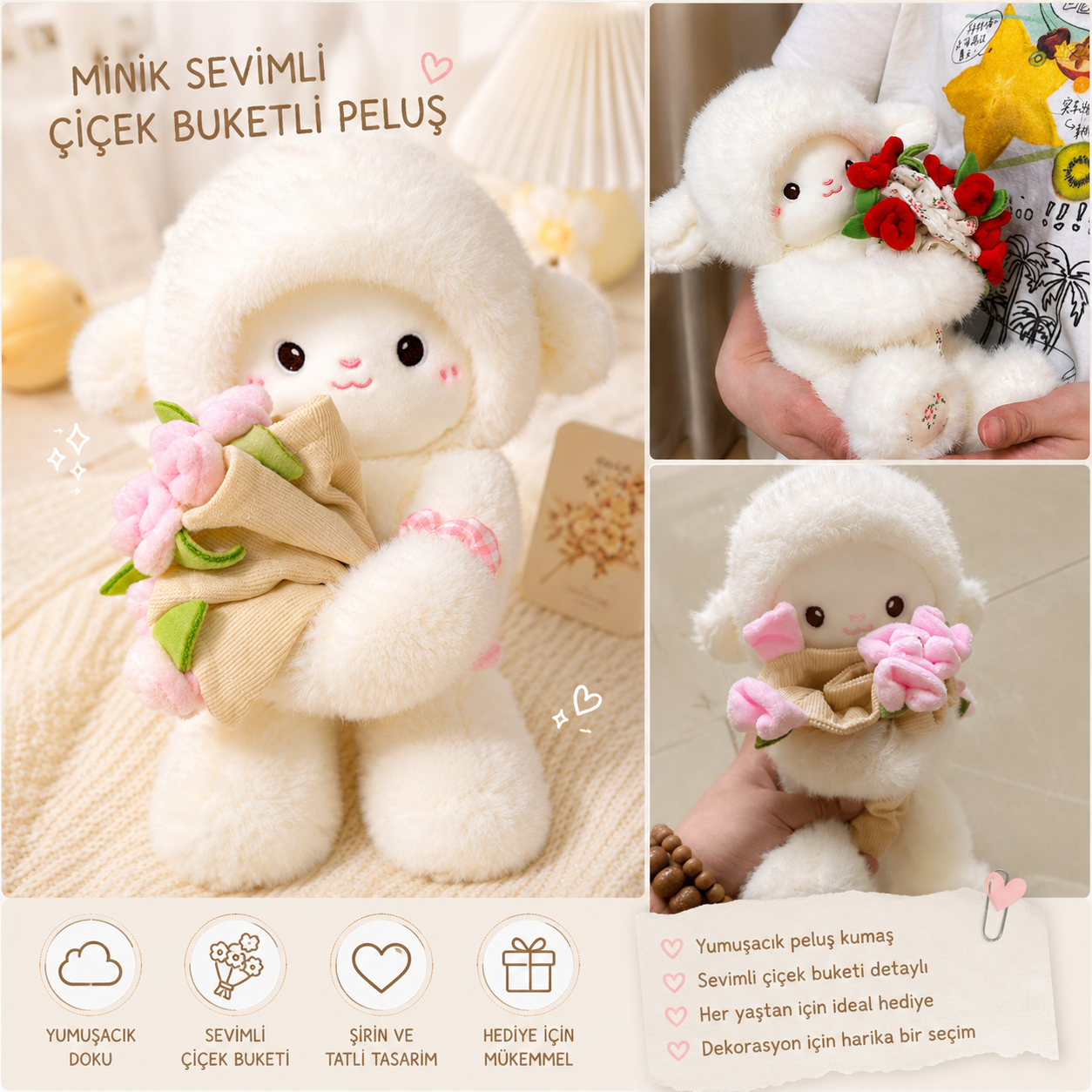 🐑 Elegant Decorative Lamb Figurine with Floral Hat