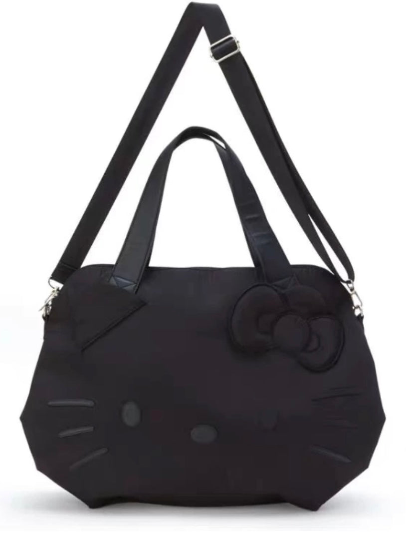 Hellokitty Black Large Travel Tote Bag Waterproof Duffel Gym Tote Bag