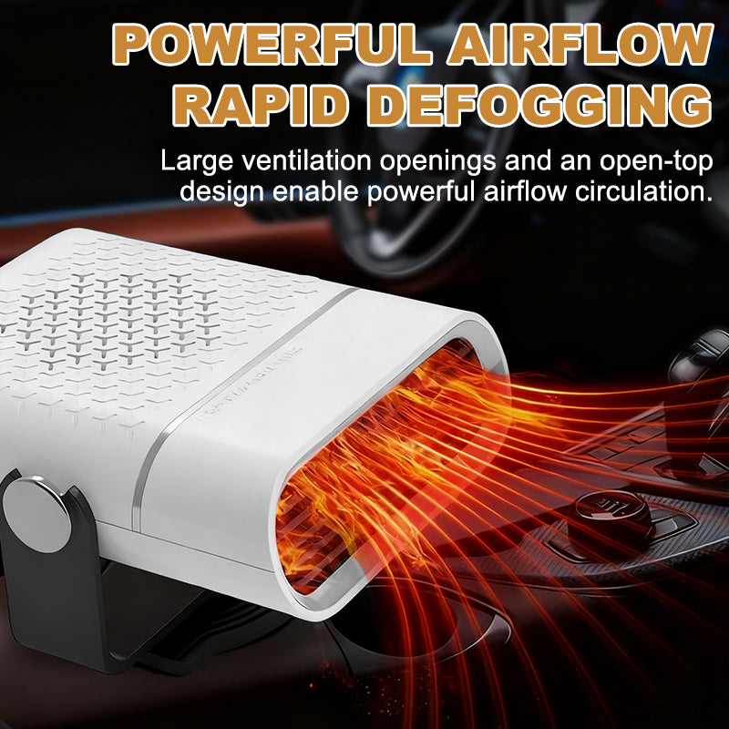 2-in-1 Portable Car Heater with 360° Rotation Built-in overheat protection function: If the temperature is too high, it will automatically shut down to prevent risks.