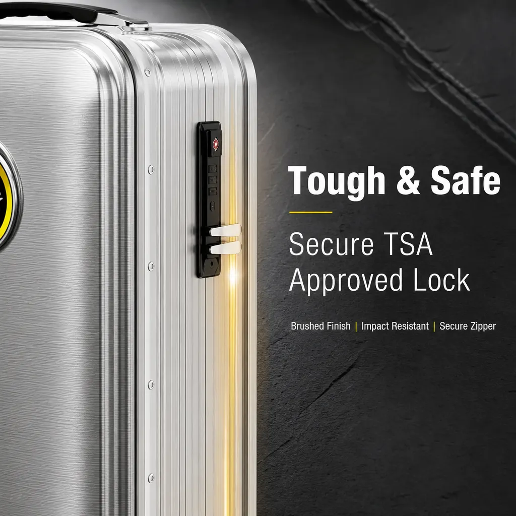 Rideable Scooter Luggage|Foldable Aluminum Carry‐On Suitcase, TSA Lock Silent Wheels, Multi‐Purpose Riding Suitcase for Airport, Commute & Campus