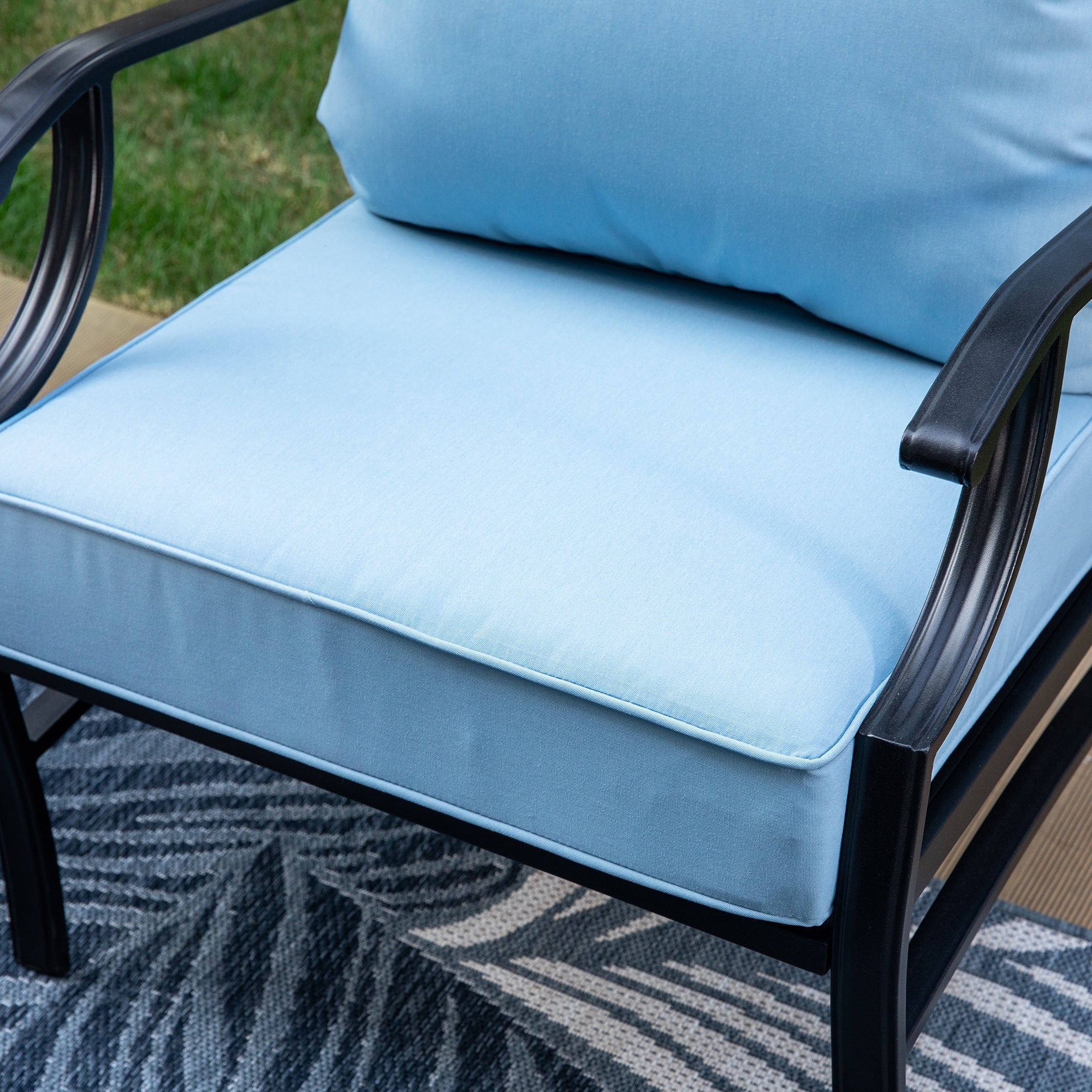 MAISON ARTS Outdoor Sofa Set 4/6-Piece Patio Conversation Set with 45'' Gas Fire Pit Table