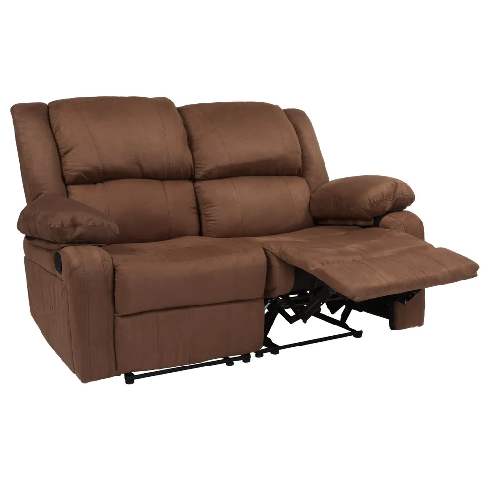 Harmony Series Reclining Loveseat with Plush Pillow-Back Cushions for Ultimate Comfort & Style - Black LeatherSoft