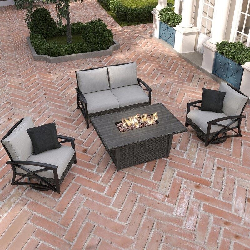 Martha Stewart Metal 4 - Person Seating Group with Cushions