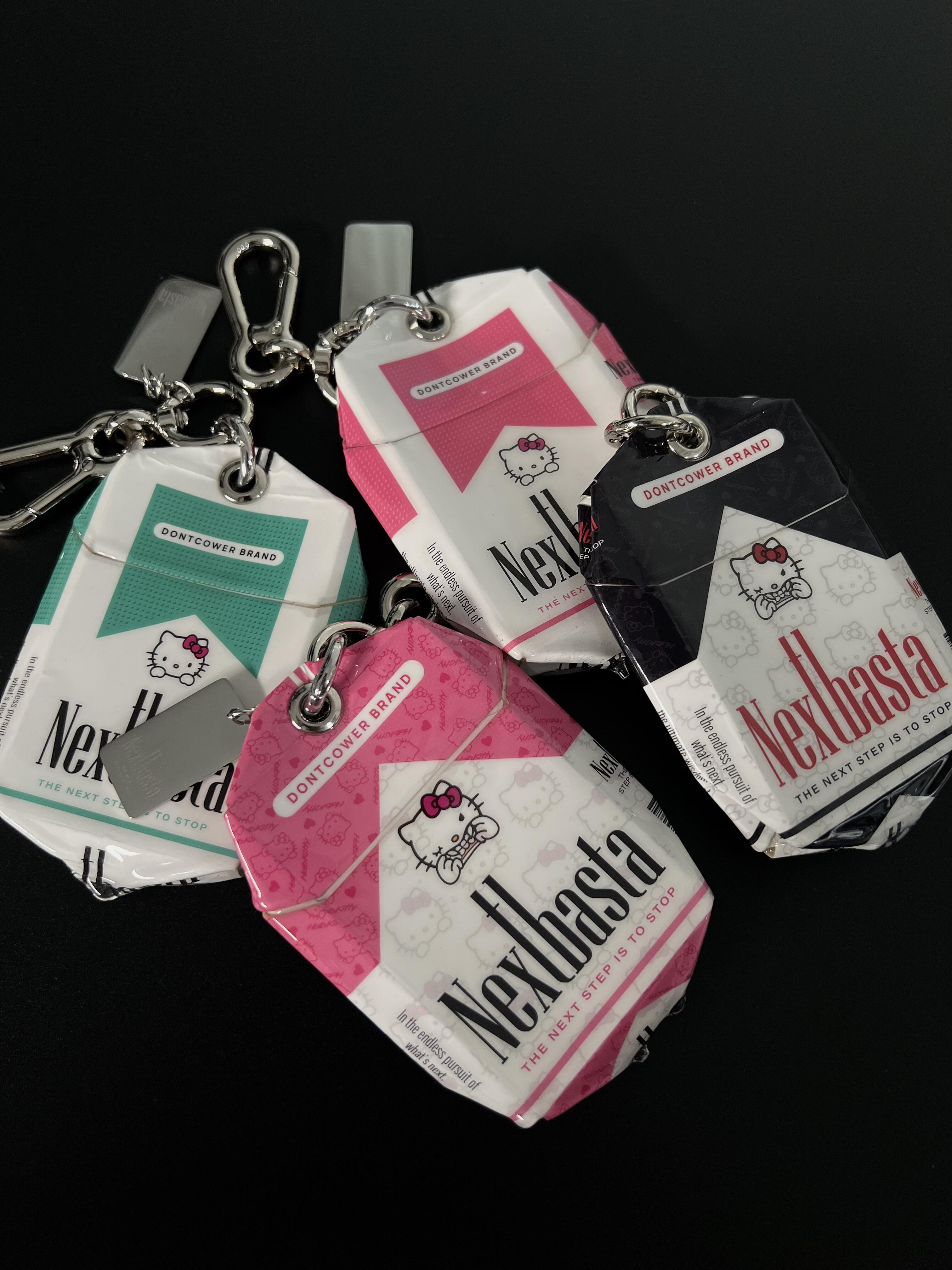 Hello Kitty Creative Handmade Empty Cigarette Pack Pendant Necklace Accessory Bag Charm