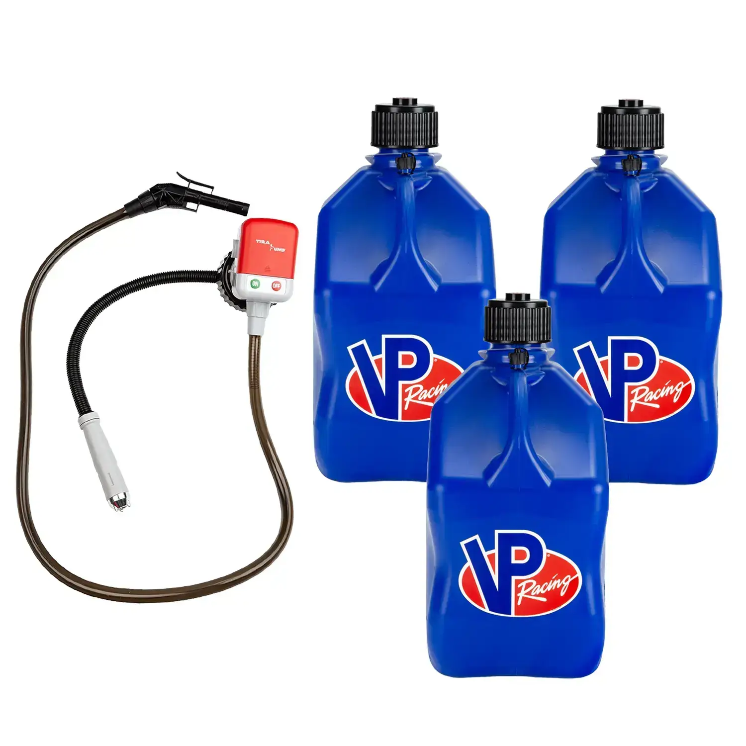 3 Pack Utility Fuel Jug With Fluid Transfer Pump Battery Powered Liquid Pump Outdoor Motorsport Portable Transfer Equipment