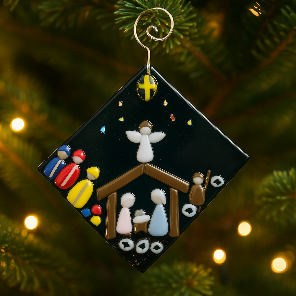 Stained Glass Nativity Ornament