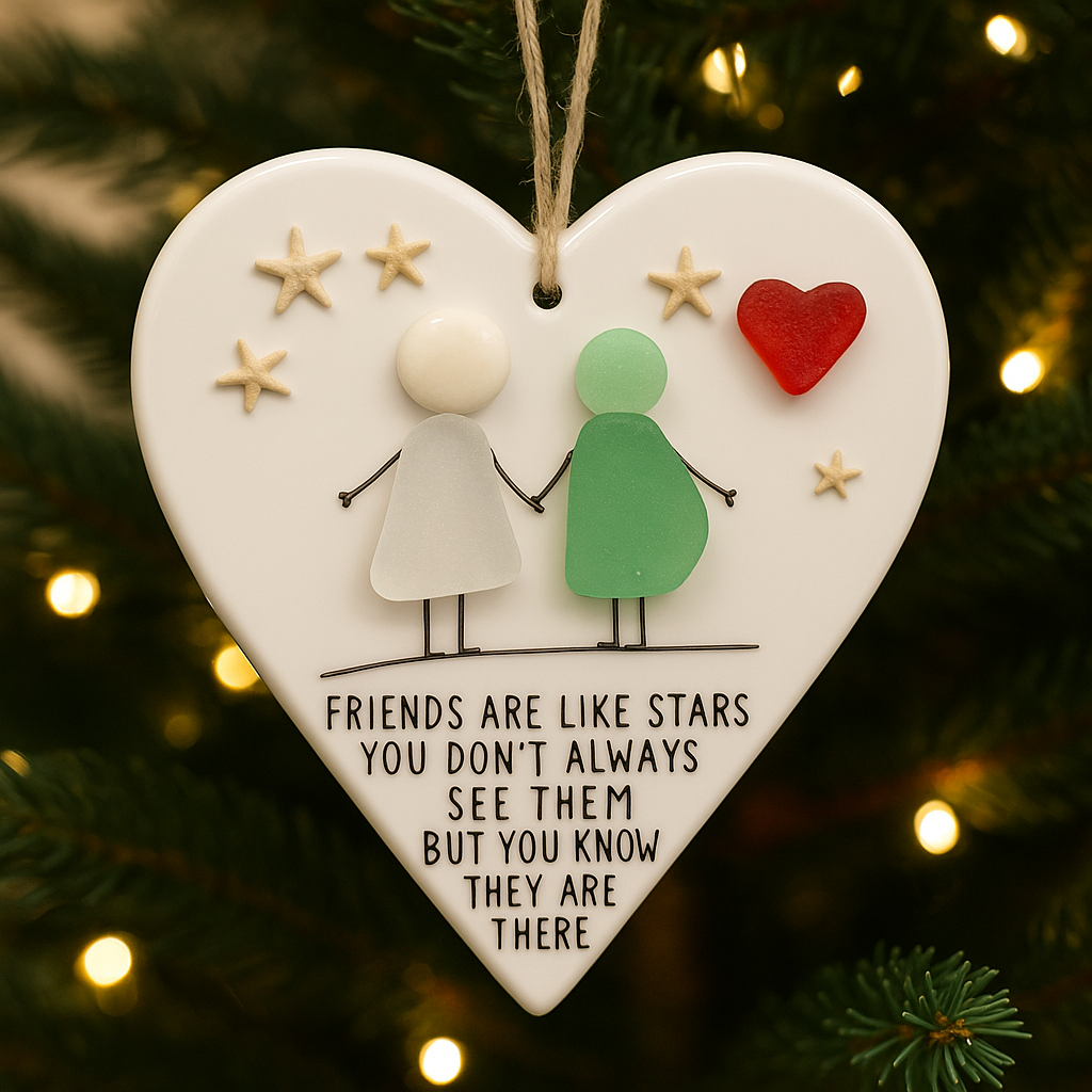 Sea Glass Art Friendship BFF Ornament