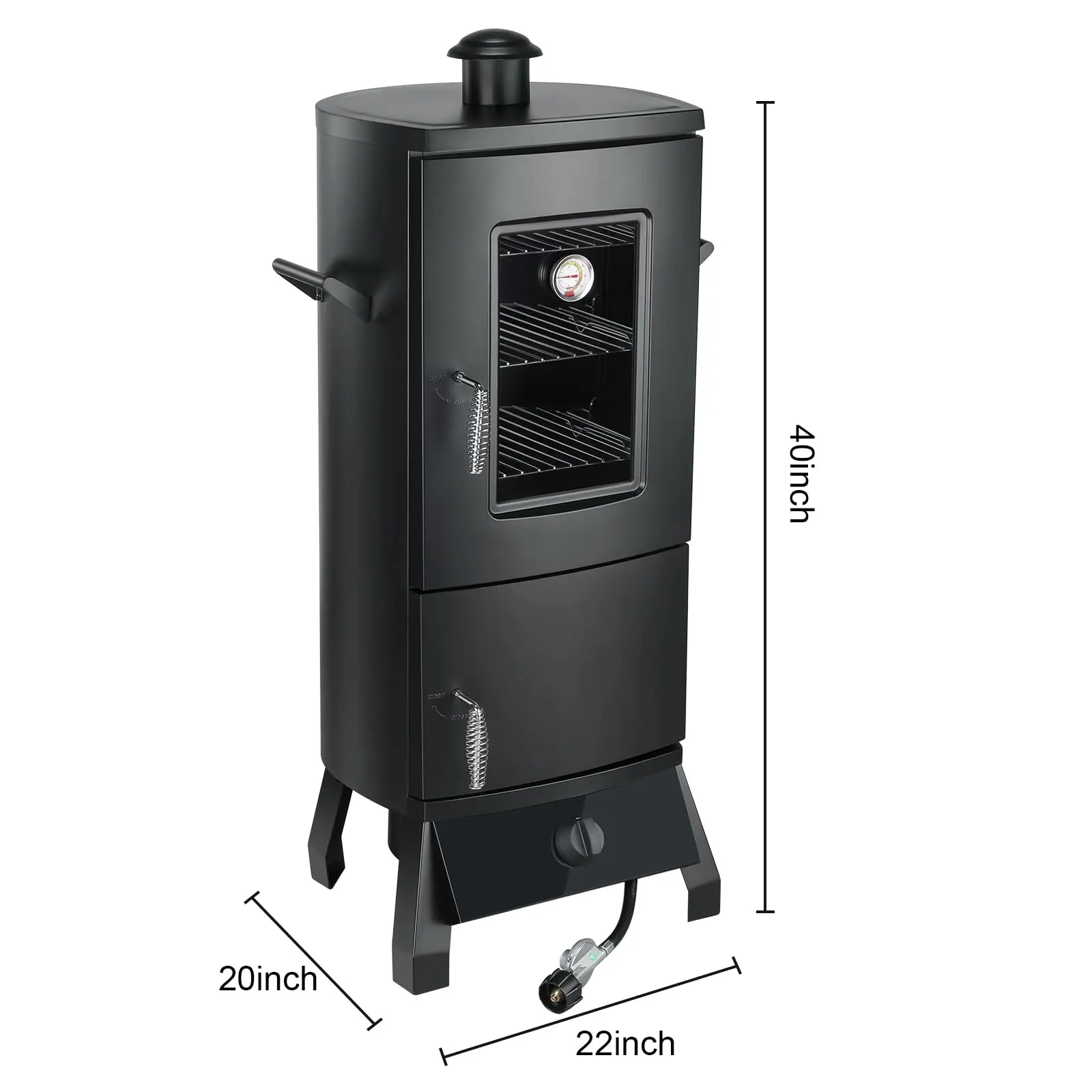 🔥🔥Last Chance Sale🔥Vertical Barbecue Smoker Set with Cover, Grills, 3 Removable Shelves, Temperature Control, Sturdy Alloy Steel Construction