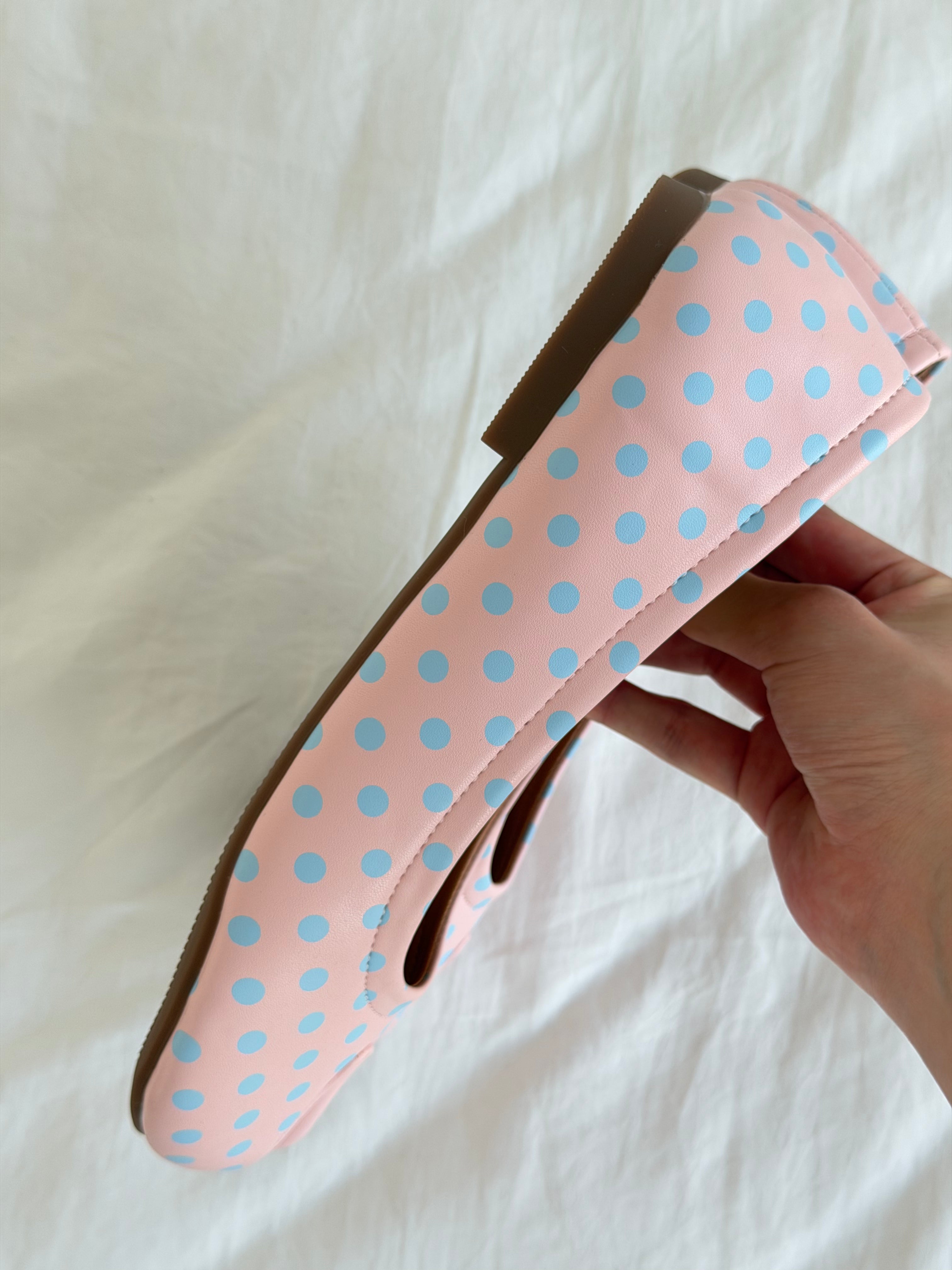 Girly Polk Dot Tabi Shoes Mary Janes Ballet Flat Low Top Split Toe Cute Casual Lightweight Shoes