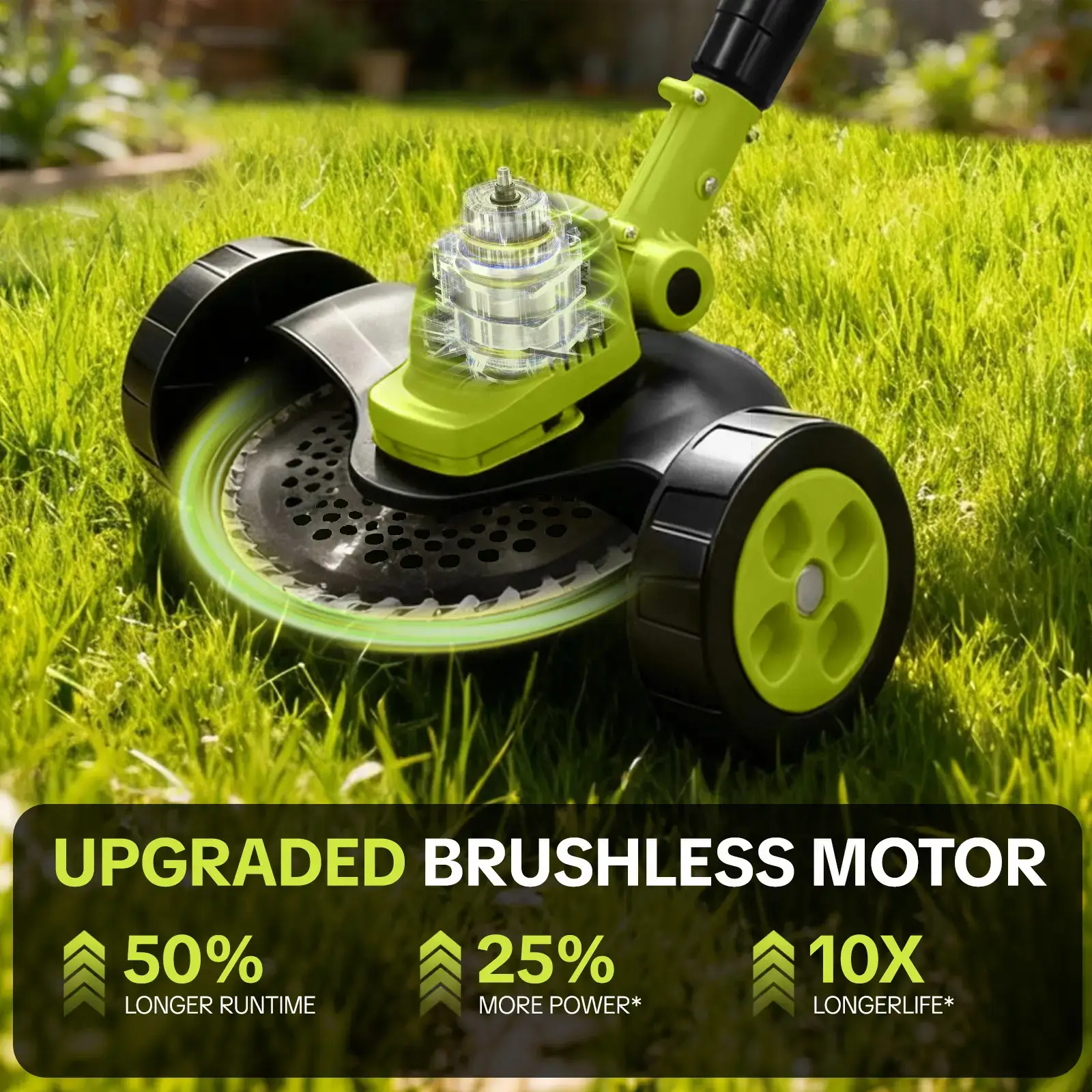 Cordless Lawn Mower, Garden Tool (Mower, Trimmer, Edger) with 2×21V Batteries, Lightweight for Small to Medium Backyards Grass Cutting Tool Grasscutters