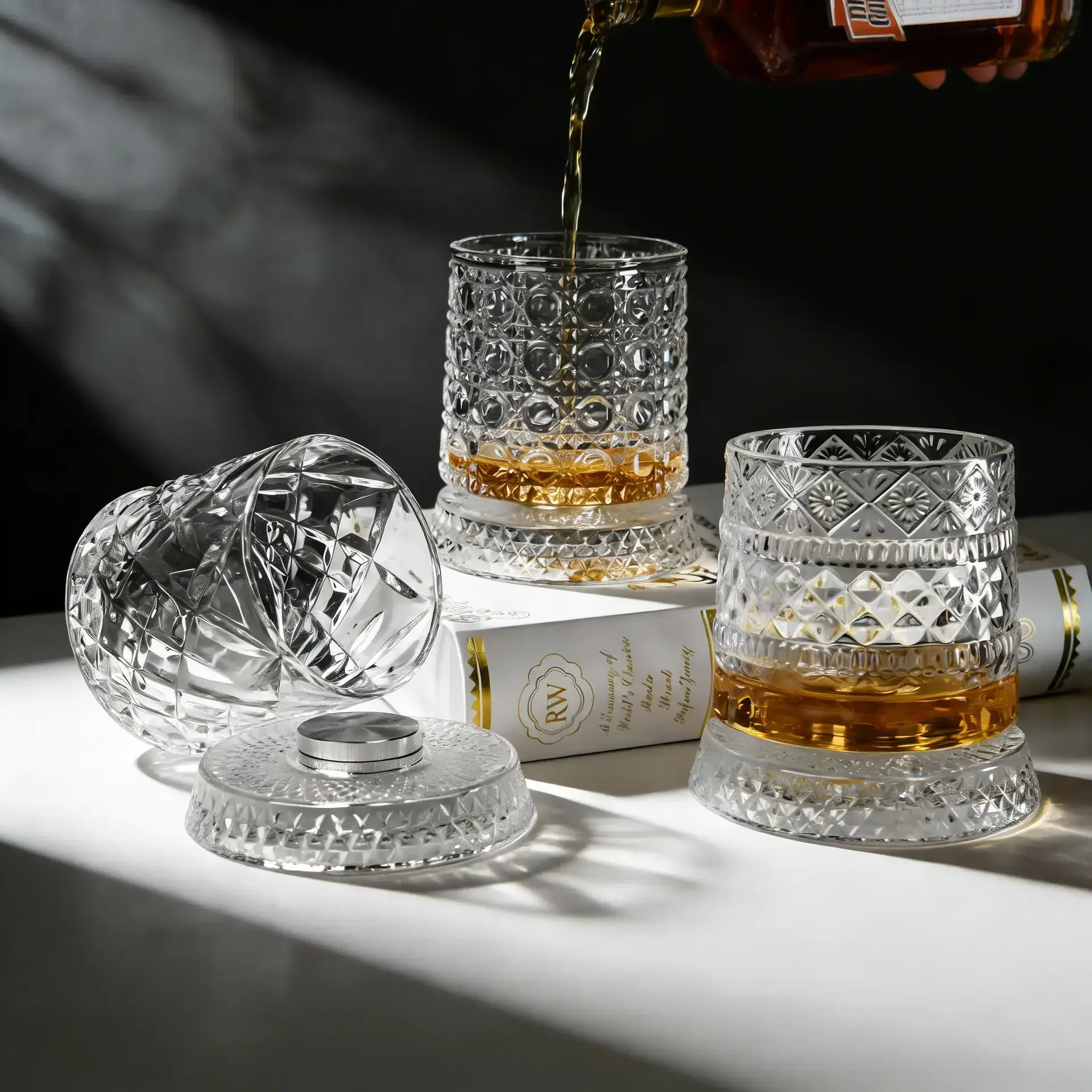 Luxury 360° Spinning Crystal Glass