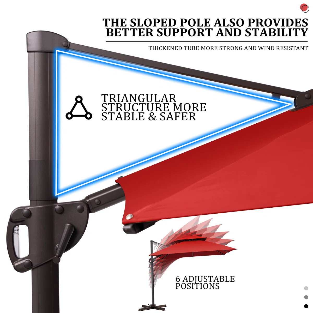 118'' Square Cantilever Umbrella with Counter Weighted Wheel Base