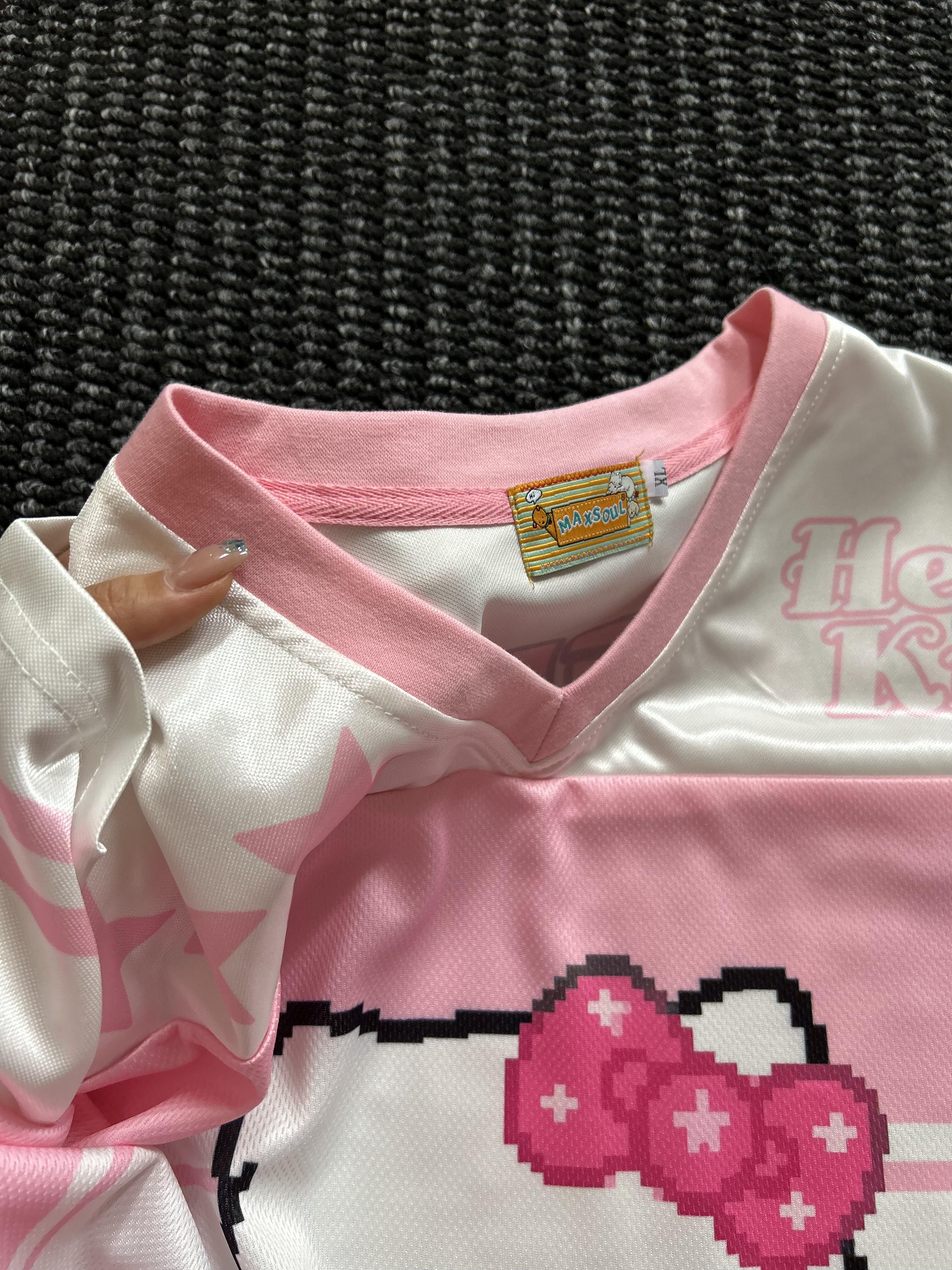 Hellokitty Baseball Jersey Shirts Loose T-Shirts