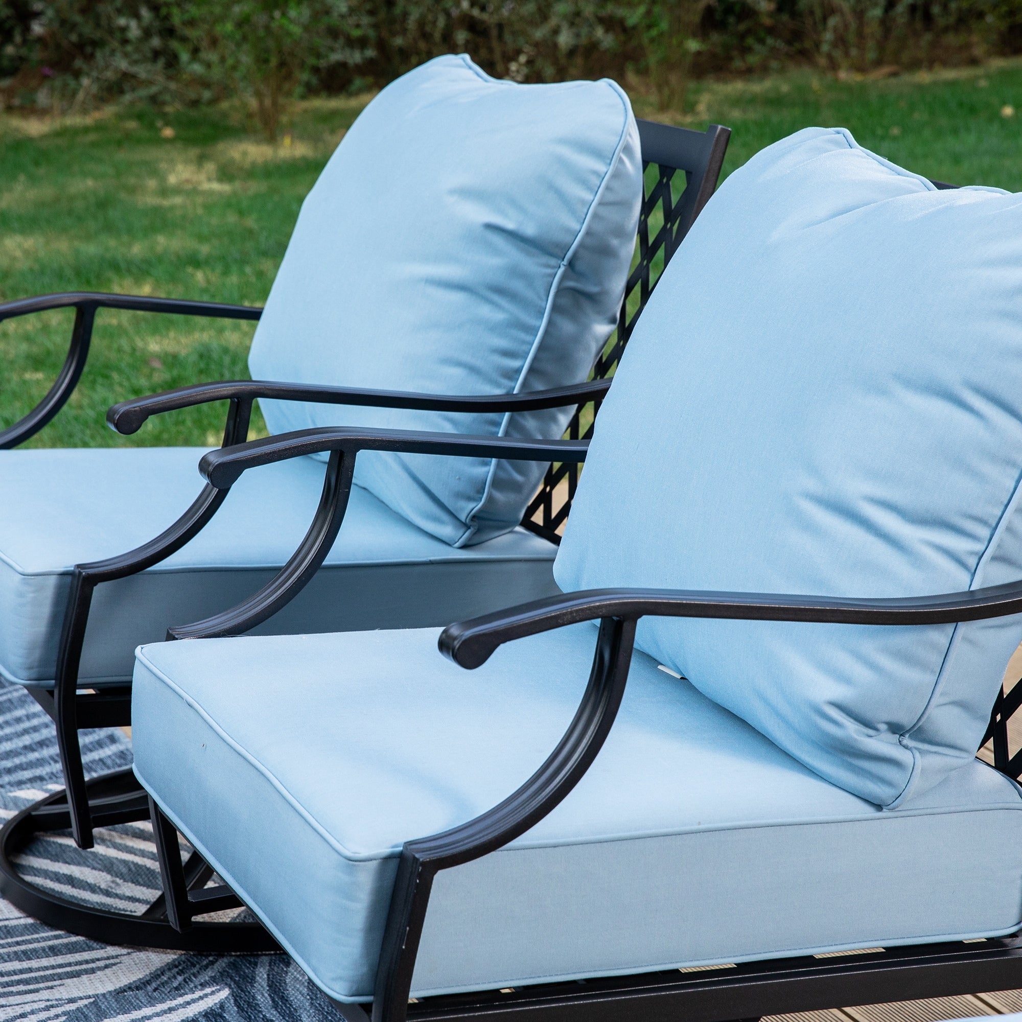 MAISON ARTS Outdoor Sofa Set 4/6-Piece Patio Conversation Set with 45'' Gas Fire Pit Table