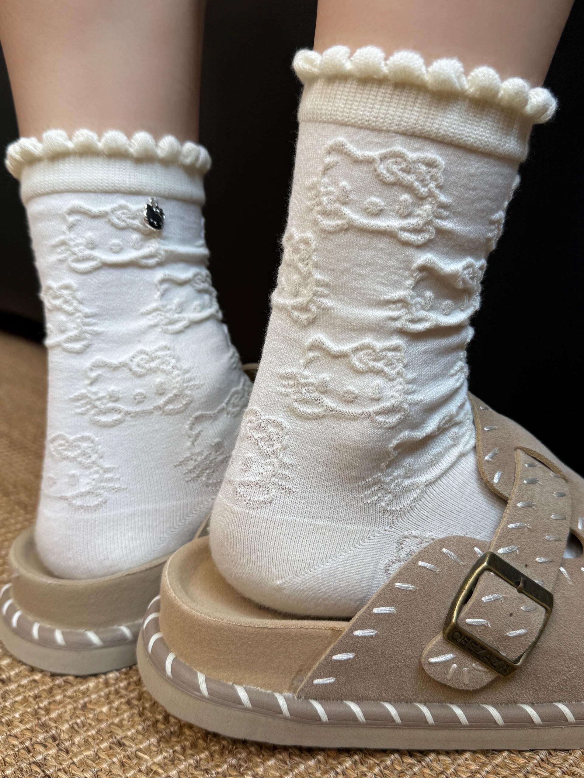 Hellokitty Pendant Accessories Socks Mid-calf Socks Cotton Socks