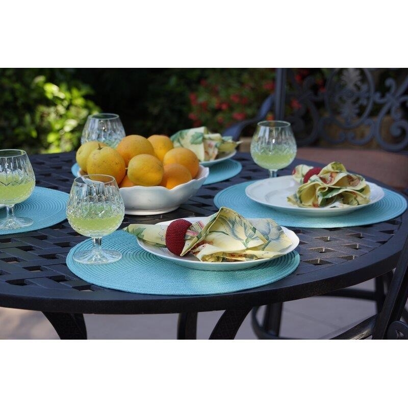 Mccraney Round 4 - Person 42'' Long Aluminum Bar Height Dining Set with Cushions