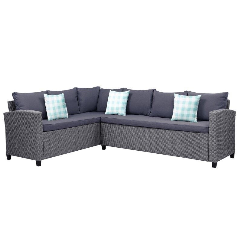 Julianna Wicker/Rattan 7 - Person Seating Group with Cushions