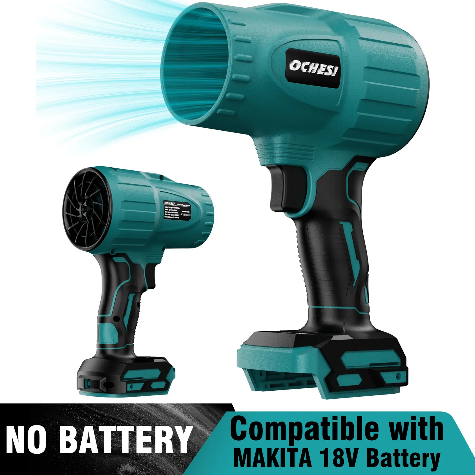 Cordless Leaf Blower, Portable Cordless Blower with High-Speed Brushless Motor, Variable Speed Airflow Control, Compatible with Dewalt 20V Max/Milwaukee 18V/Makita 18V Batteries