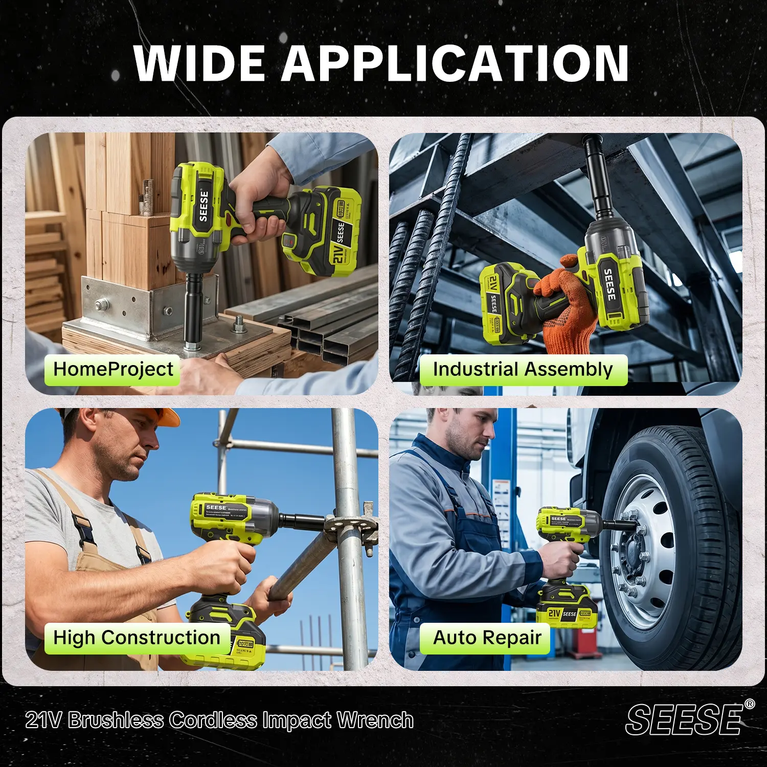 3-in-1 Cordless Impact Wrench 590 FT-LBS with Batteries