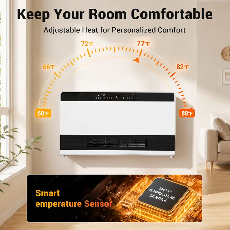 Smart Electric Wall Heater Indoor 3 Modes 750/950/1300W