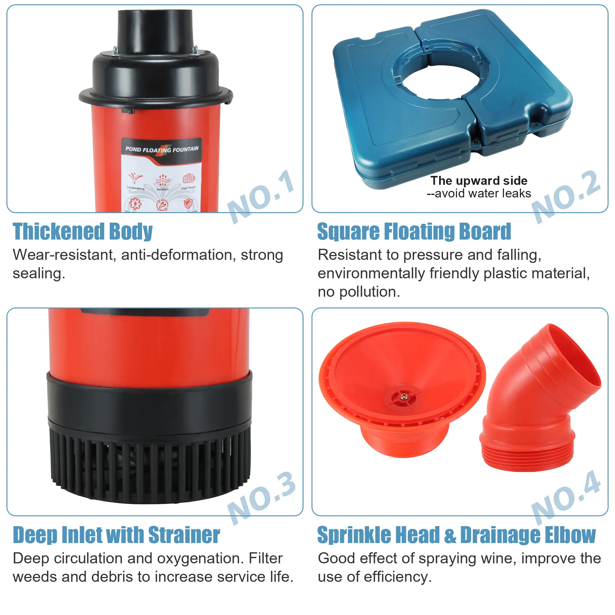 Pond Fountain Aerator F1 1HP Outdoor Water Fountain Pump
