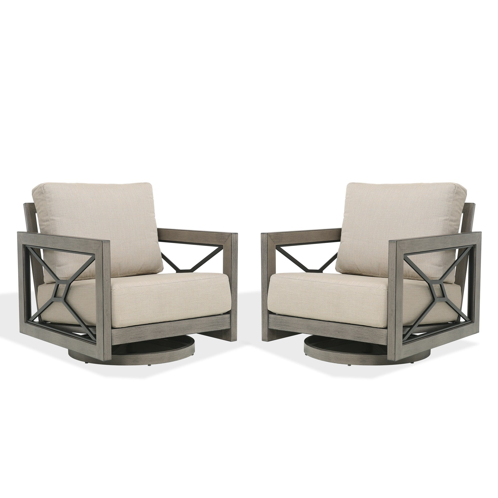 Outdoor Club Swivel Chair with Sunbrella Cushion
