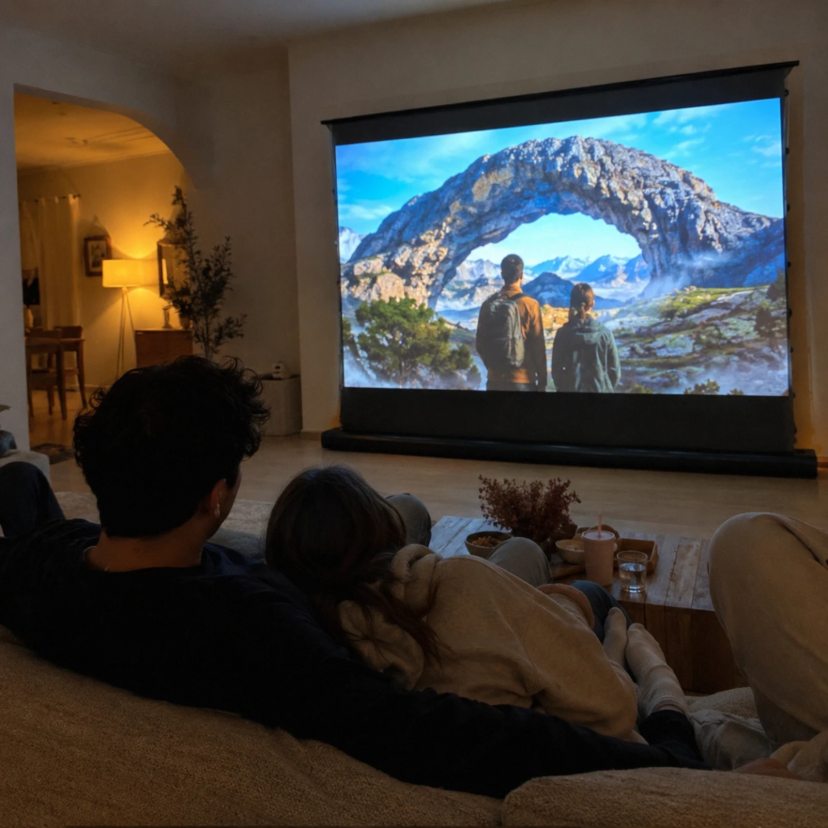 Motorized Projector Screen 🎬 Bring the Cinema Home! ✨