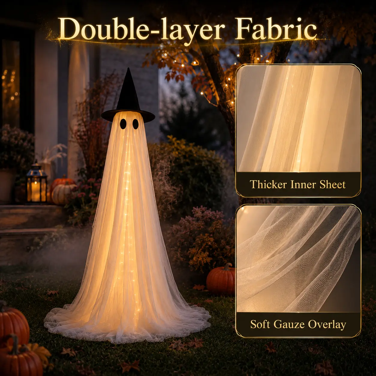 5Ft Halloween Ghost Decorations, 2-Pack Outdoor/Indoor