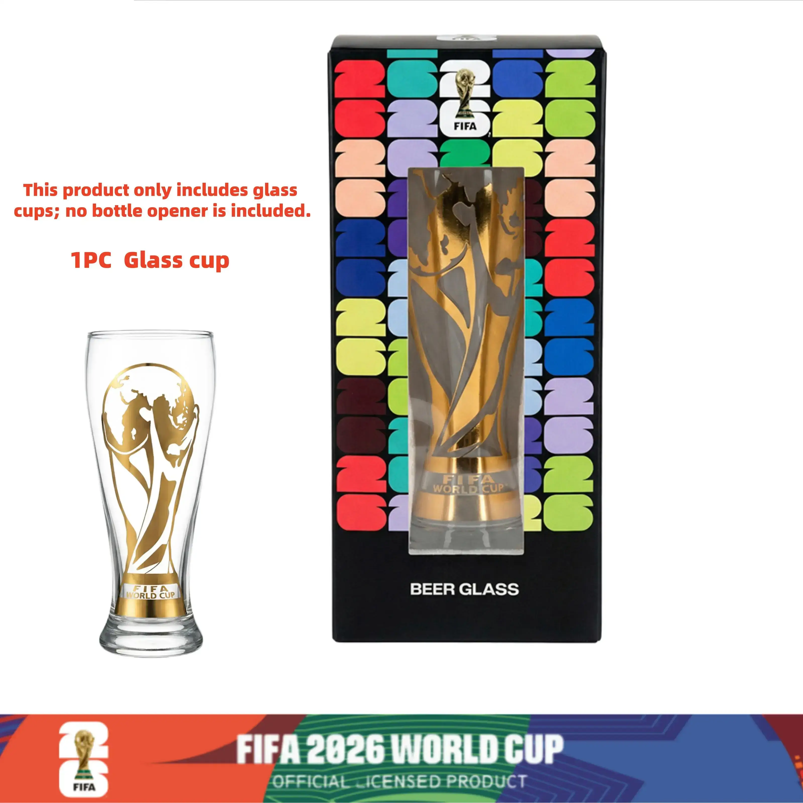 Father's Day Gift Trophy Shape Gold Rim Glass Cup Set, Premium Reusable Glasses for Party & Daily Home Use, Multiple Matching Sets Available