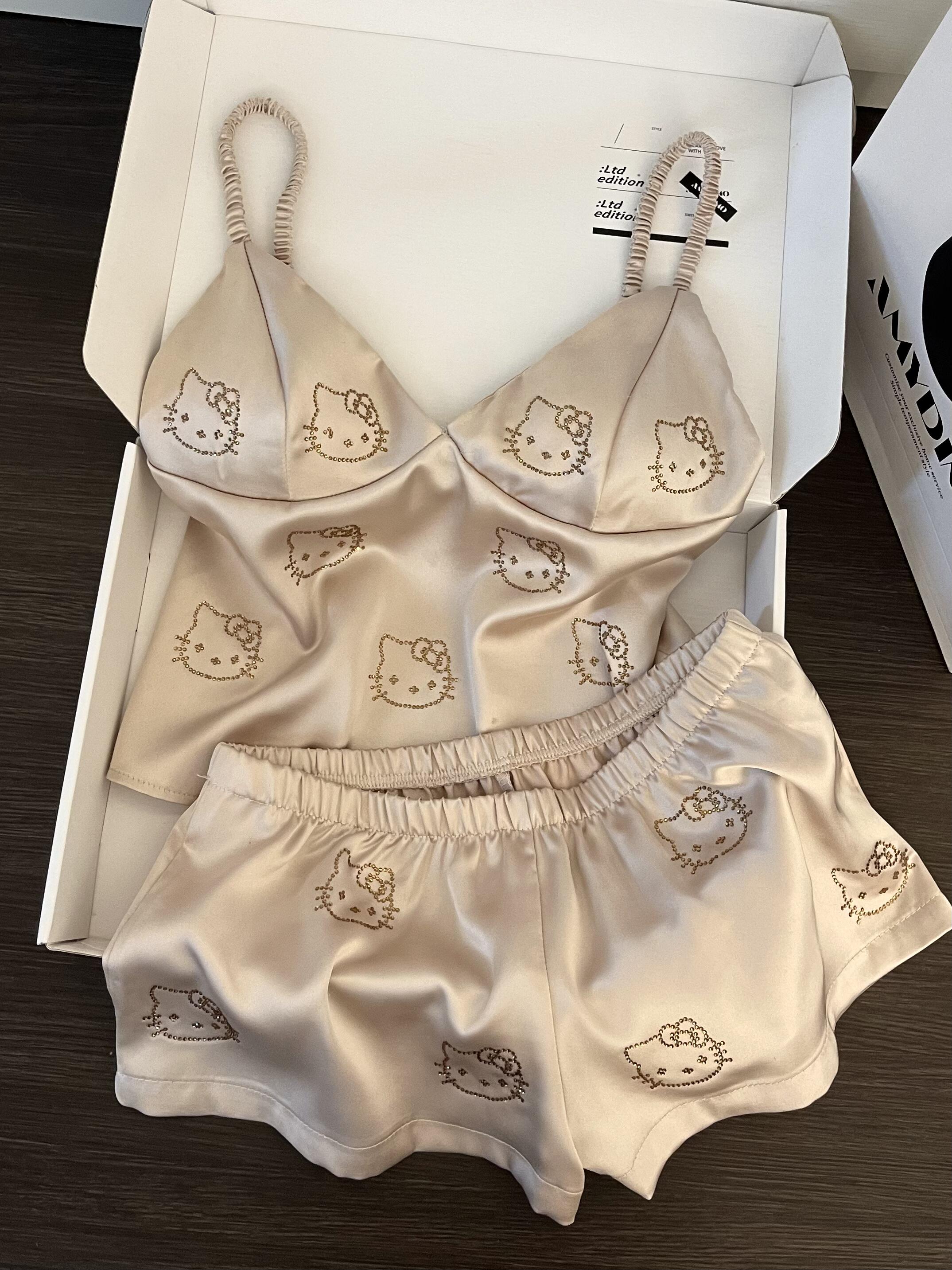 Hellokitty Champagne Satin Pajama Set