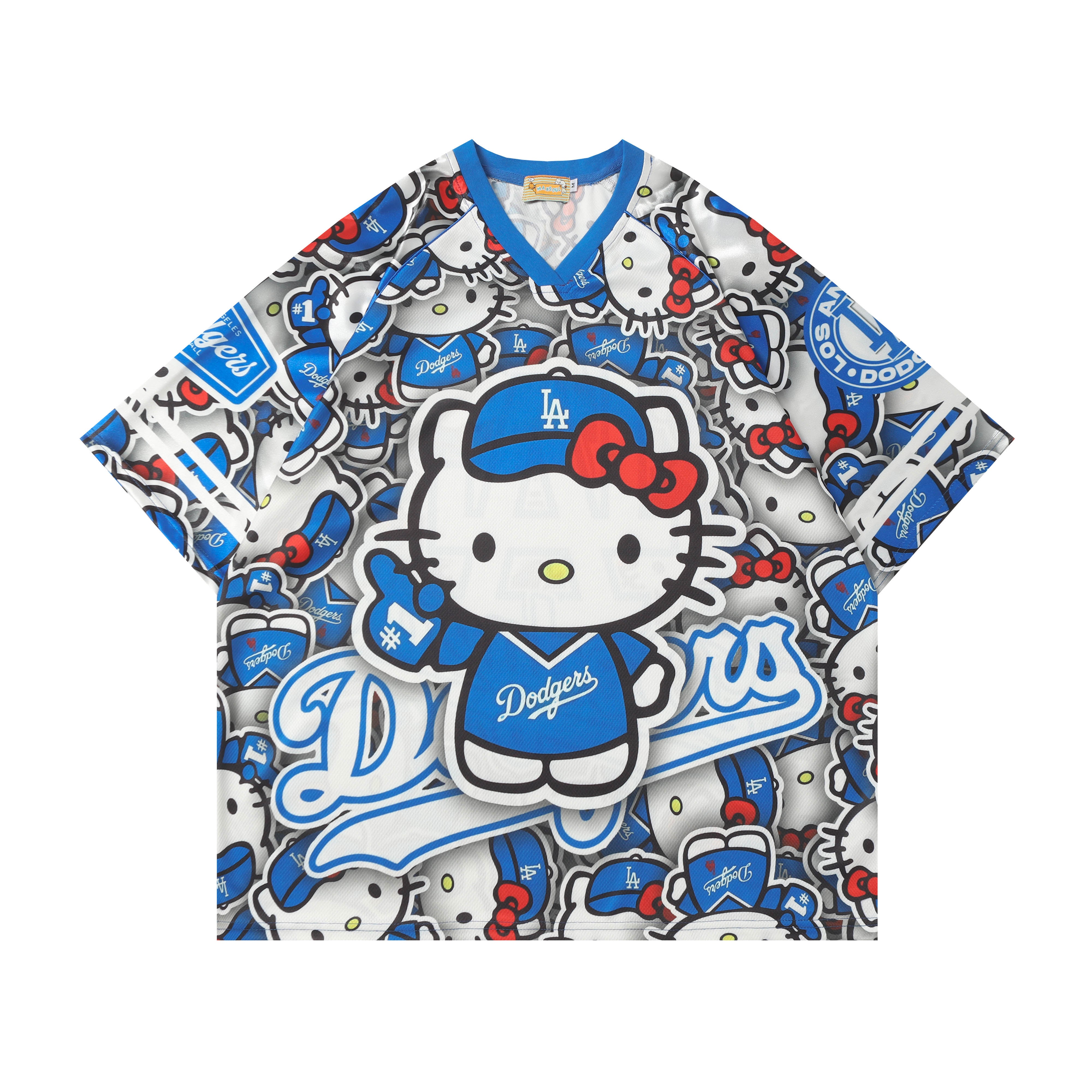 Hellokitty Cute Baseball Jersey Shirts Sports Uniform Summer Loose Short Sleeve Tops T-Shirts