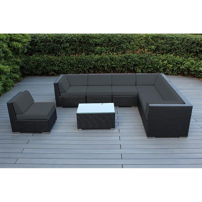 Billyjo Wicker/Rattan 7 - Person Seating Group with Cushions