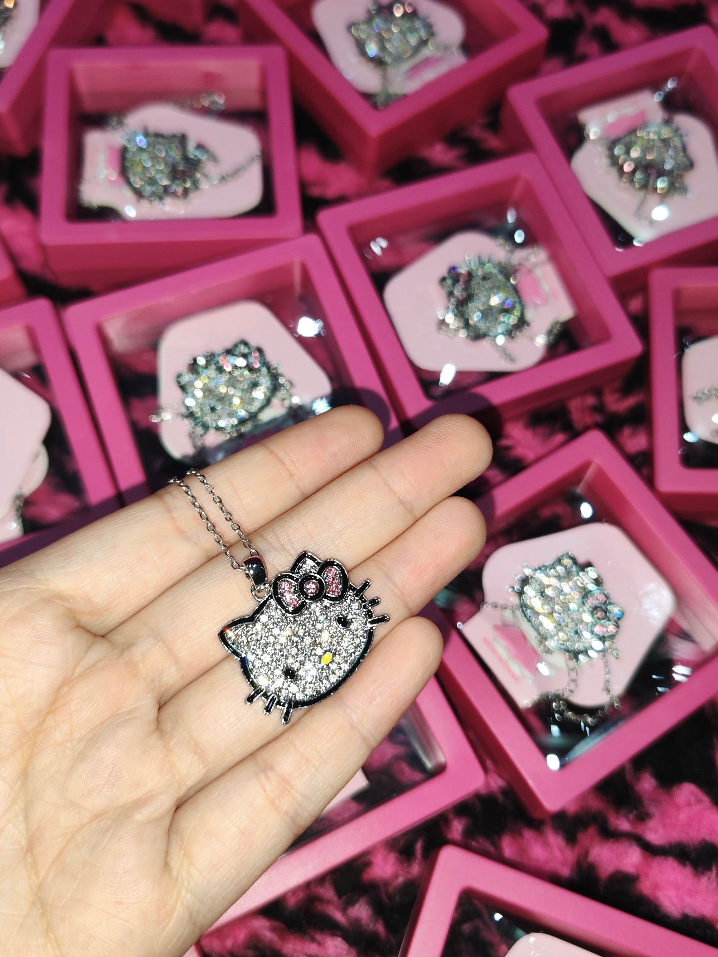 Hellokitty Rhinestone Pendant Necklace