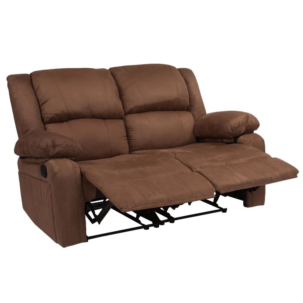 Harmony Series Reclining Loveseat with Plush Pillow-Back Cushions for Ultimate Comfort & Style - Black LeatherSoft