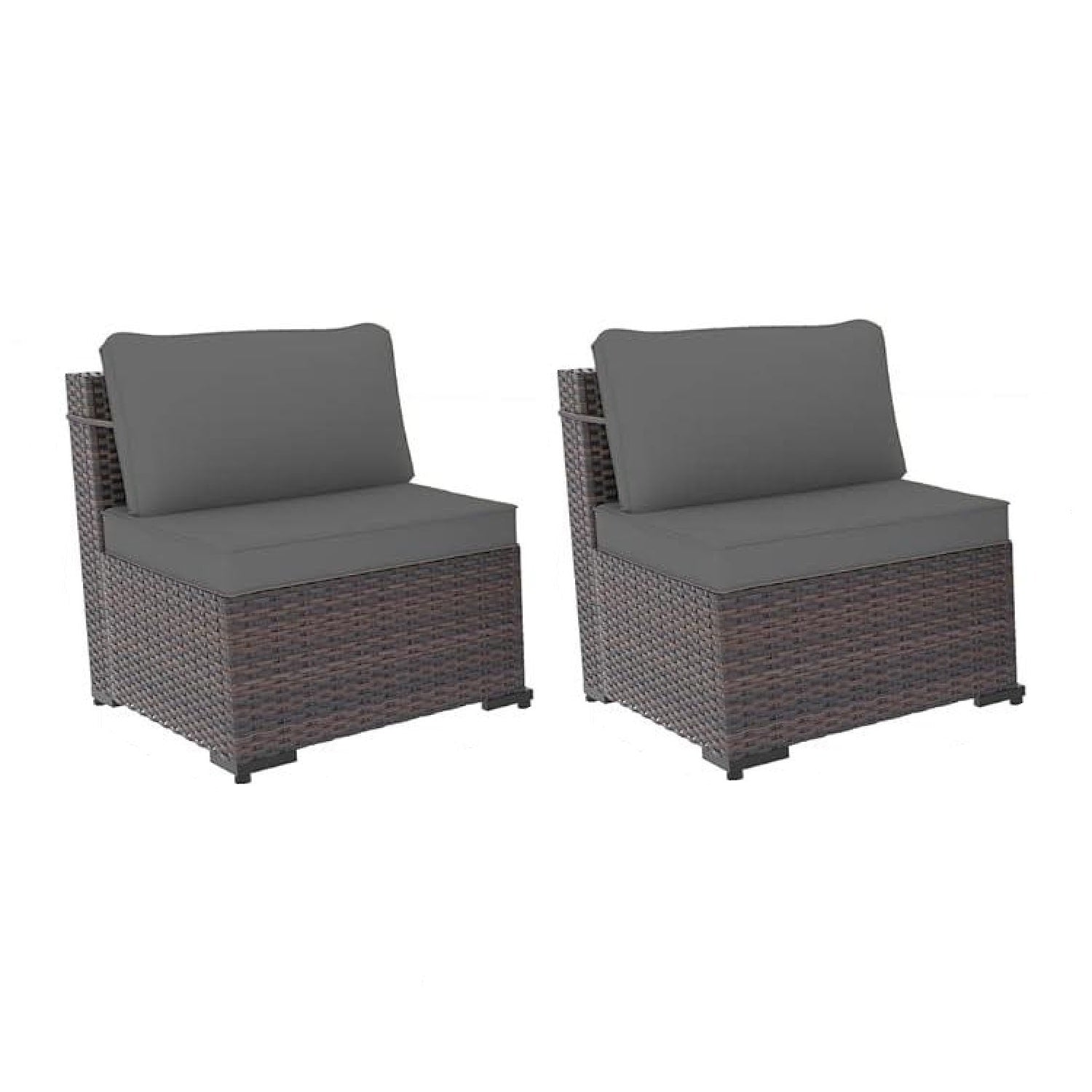 Outdoor Rattan Sectional Sofa Set, Patio Furniture Conversation Set with Fire Pit Table