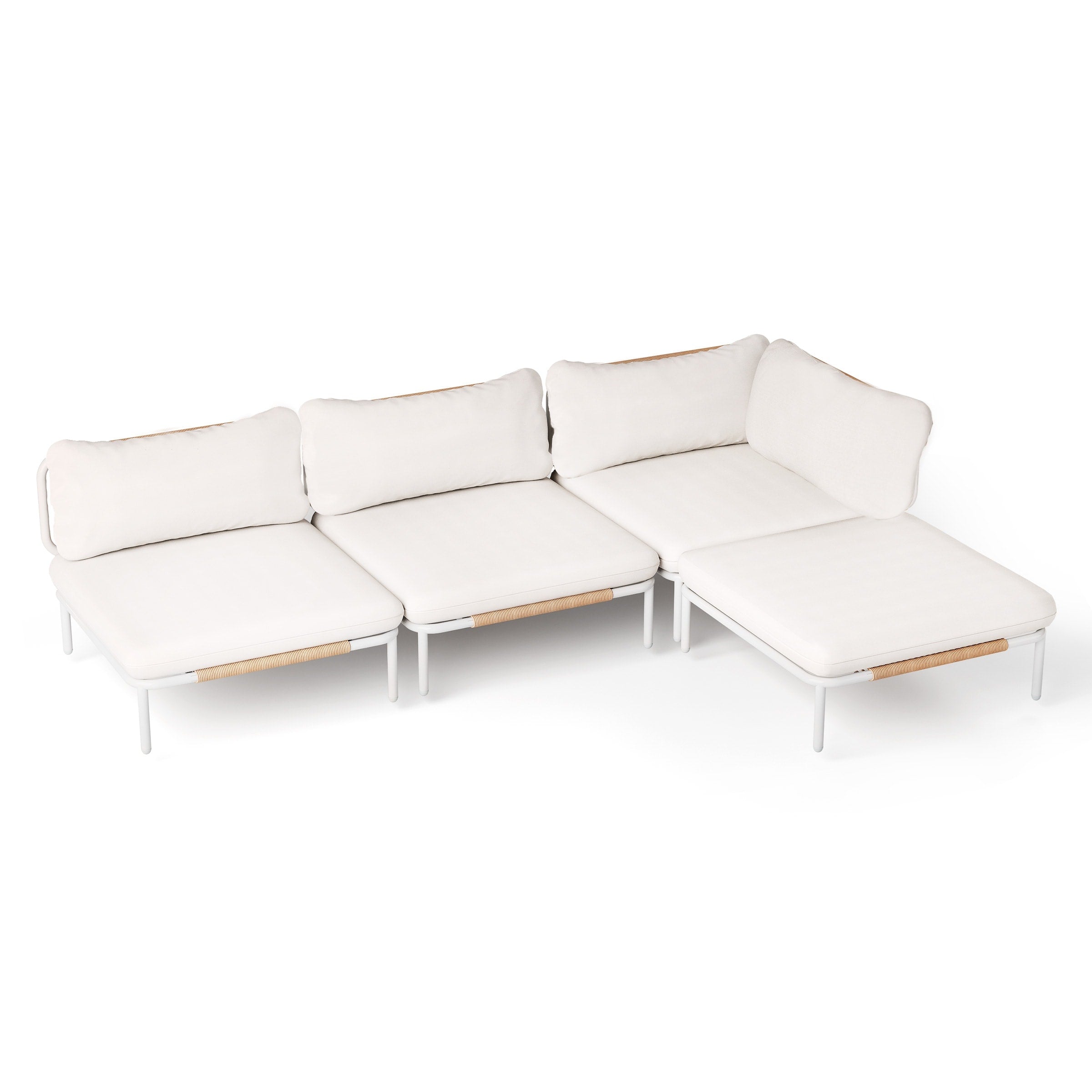 Outdoor Cushioned Sectional Sofa Chat Set Patio Furniture Conversation Set, Free Combination