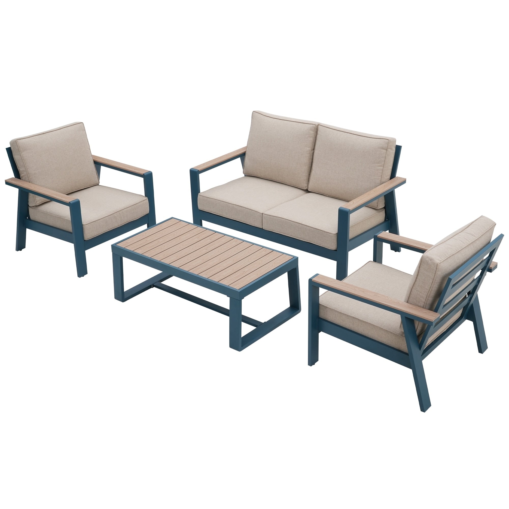 Zenova Aluminum Patio Conversation Sets,Outdoor Sofa Sets