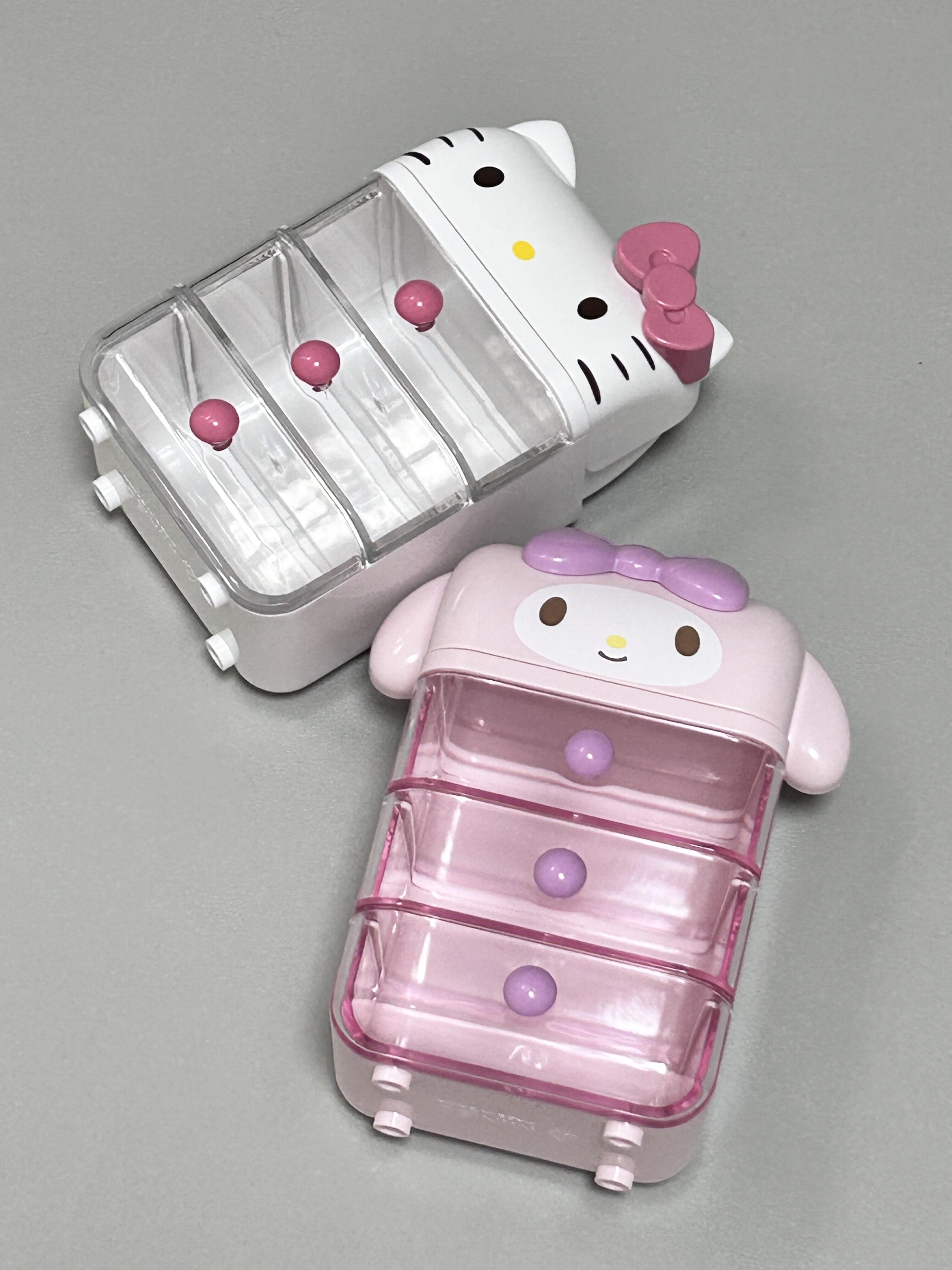 Sanrio Character 3-Drawer Mini Drawer Locker Compact Storage Organization Drawers