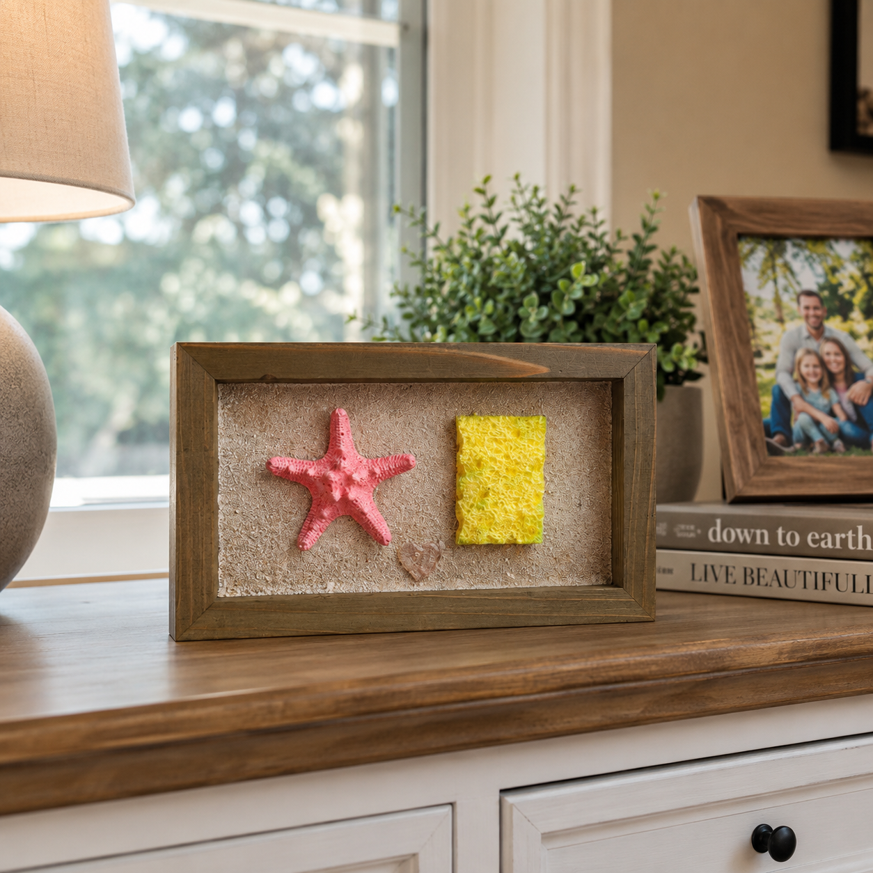 Best Buds Beneath the Waves – 3D Starfish & Sponge Friendship Shadow Box