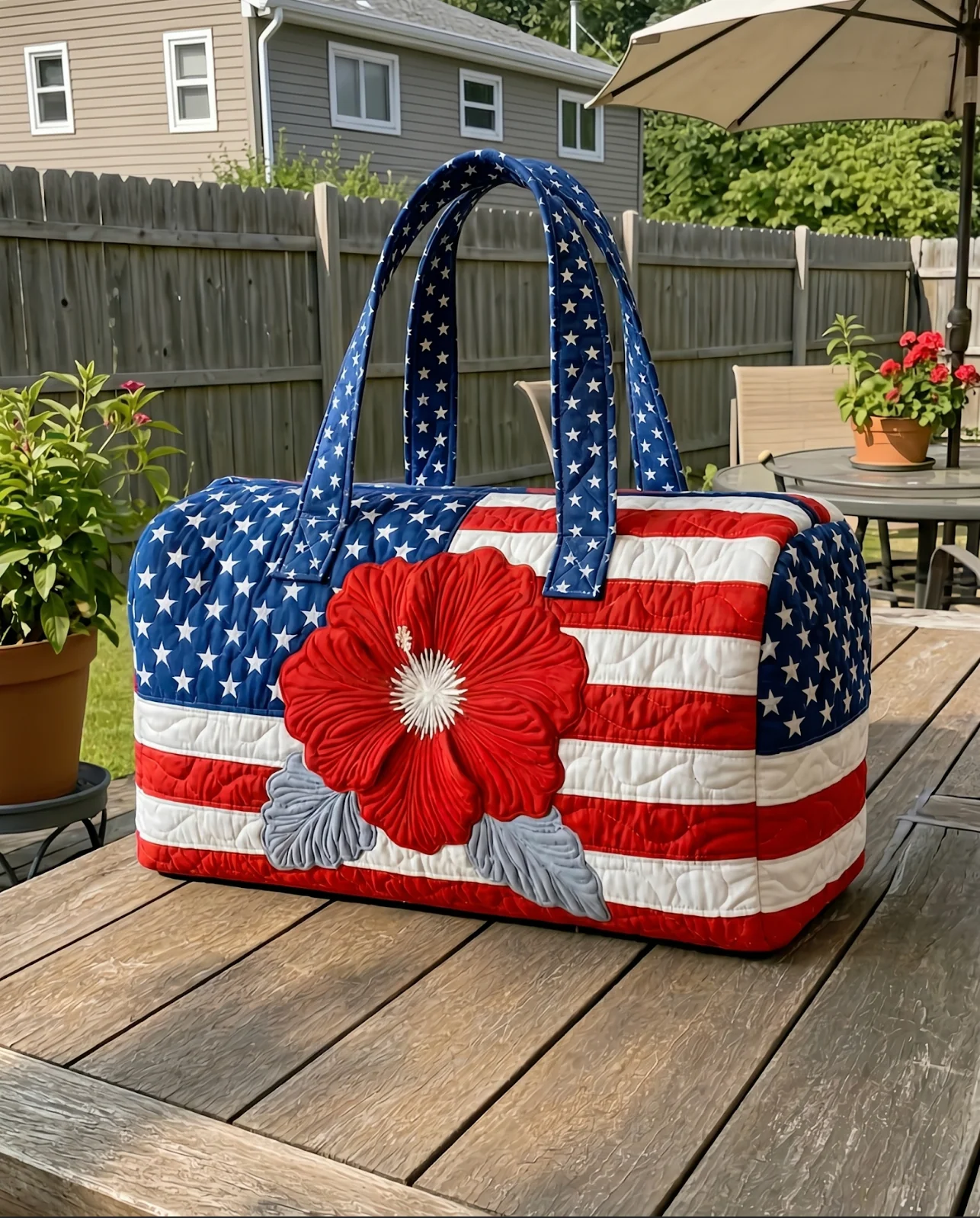 Jimmy Crafts - Handamde Quilted USA Tote Bag